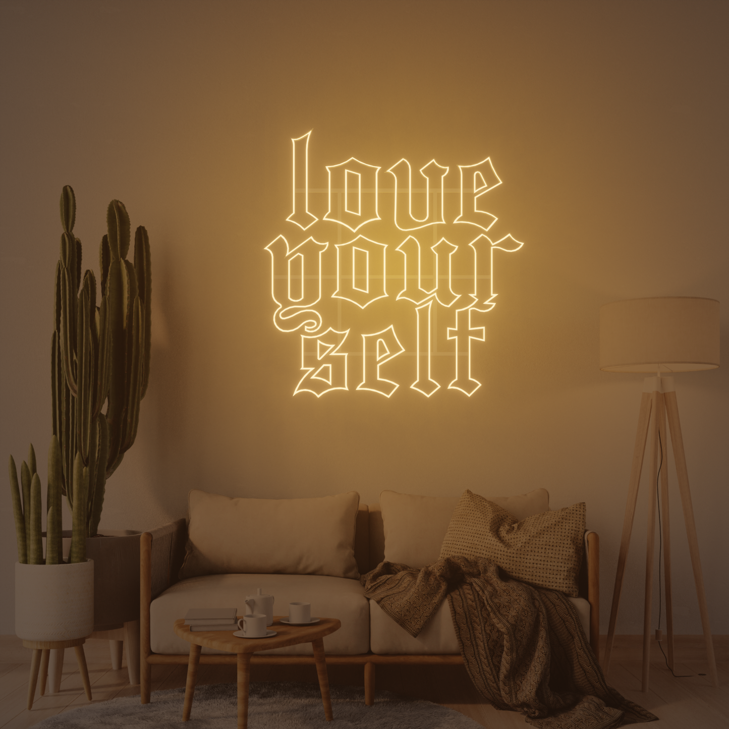 LOVE YOURSELF 3D PRINTED CUSTOM NEON SIGN