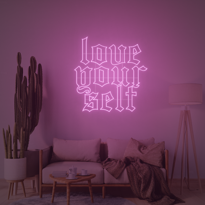 LOVE YOURSELF 3D PRINTED CUSTOM NEON SIGN