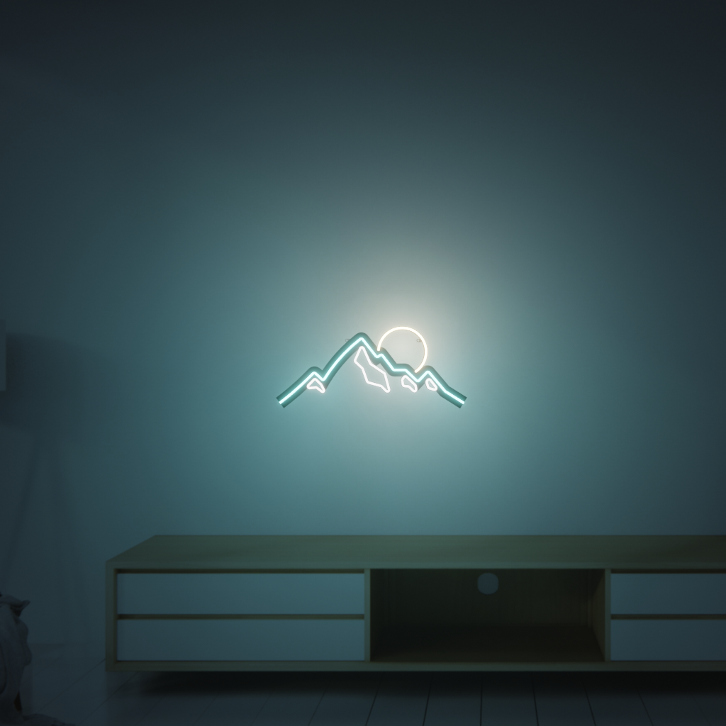 SNOWY MOUNTAIN 3D PRINTED CUSTOM NEON SIGN