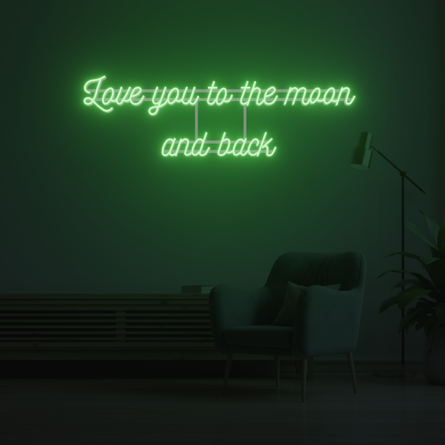 LOVE YOU TO THE MOON AND BACK 3D PRINTED CUSTOM NEON SIGN