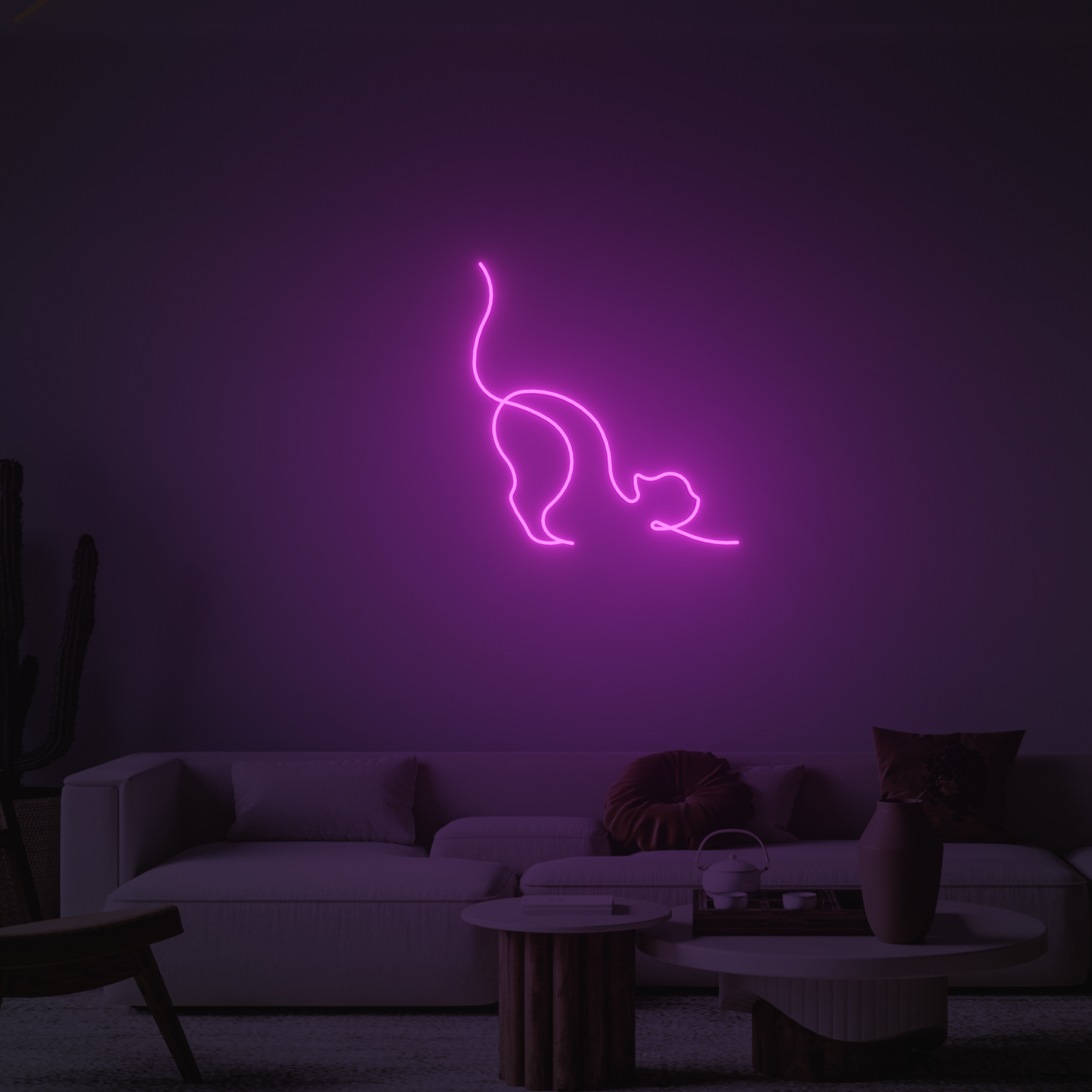 CAT 3D PRINTED CUSTOM NEON SIGN