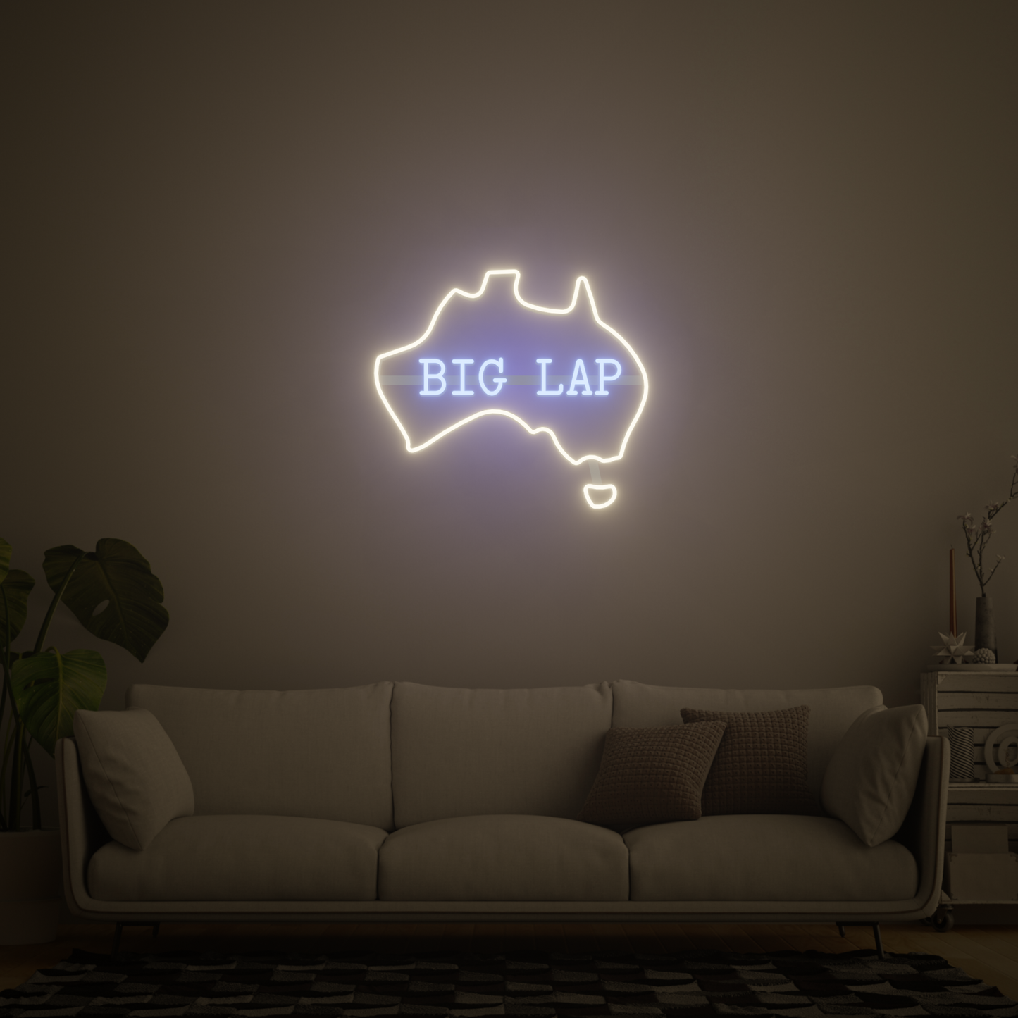 AUSTRALIA BIG LAP 3D PRINTED CUSTOM NEON SIGN