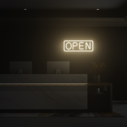 OPEN SIGN WITH FRAME 3D PRINTED CUSTOM NEON SIGN