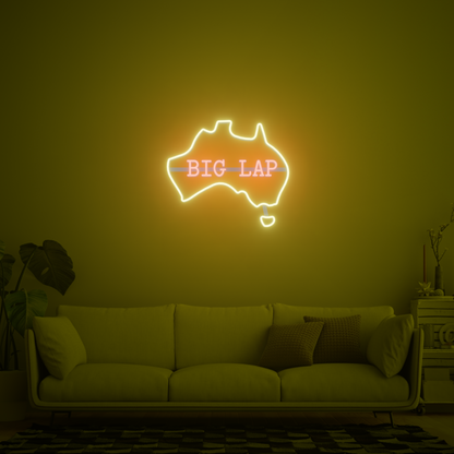 AUSTRALIA BIG LAP 3D PRINTED CUSTOM NEON SIGN